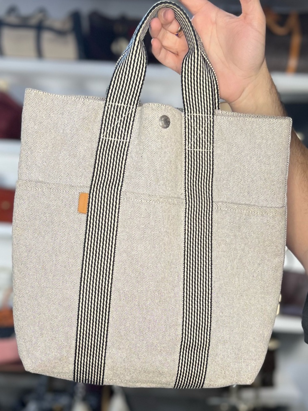 HERMES NORTH SOUTH TOILE TOTE